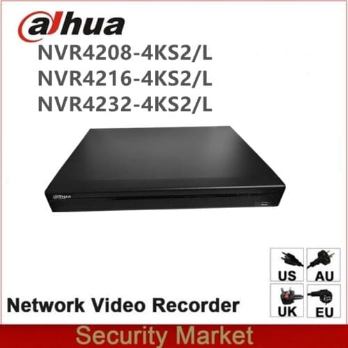 Original dahua English Version NVR NVR4216-4KS2 NVR4232-4KS2 NVR4208-4KS2 8/16/32 Channel 1U 4K&H.265 Network Video Recorder