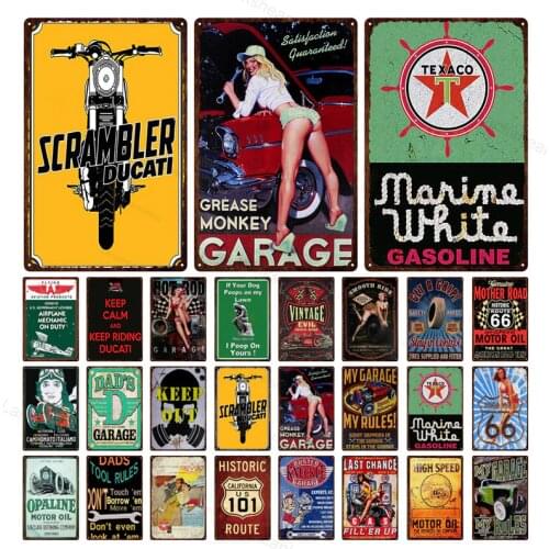 Dads Garage Metal Tin Sign Plaque Plate Retro Vintange Metal Tin Sign Garage Car Repair Man Cave Metal Wall Art Decor
