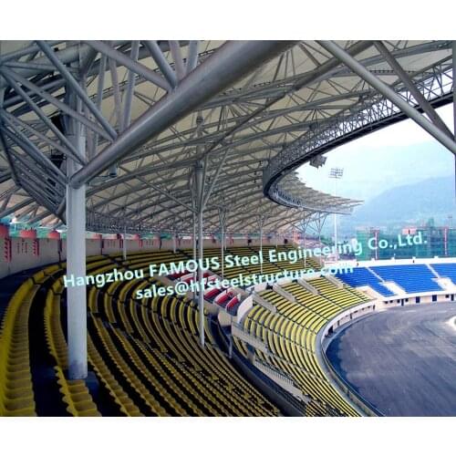 Pre-Engineered Long Span Tubular Structural Open Air Stadium Steel Pipe Columns And Truss Frames Gymnasium Building