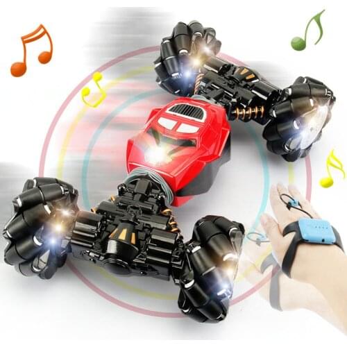 RC Stunt Car Light Music Gesture Sensor Twist Vehicle Drift Toy Deformation Watch Control 4WD Crawler Horizontal Creep Scroll