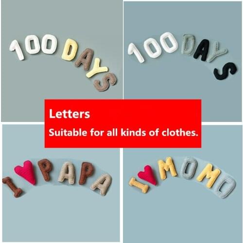 Dvotinst Newborn Photography Props for Baby 100 Days Creative Knit Letters Prop Mama Papa Studio Shoots Accessories Photo Props