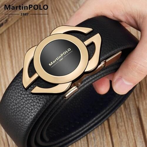 MartinPOLO Genuine Leather Automatic Men Belt Luxury Strap Belt for Men Designer Belts Men High Quality Fashion Belt MP04003P