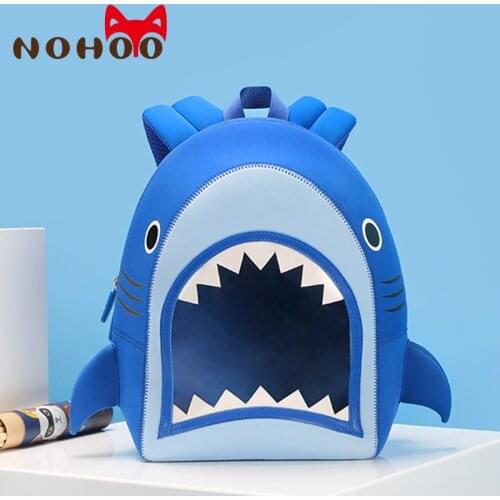 NOHOO School Backpack 3D Cartoon Shark Children School Bags Kids Toddler Waterproof Backpack for Girls Boys Bookbag