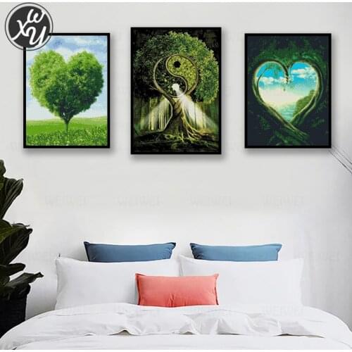 Heart Diamond Painting Kit Tree Diamond Painting Kits Full Drill Tai Chi Tree Full Diamond Embroidery Diamond Painting for Adult