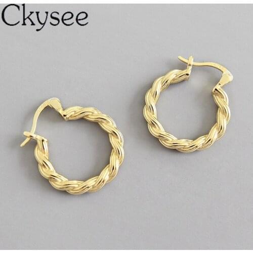 Simple Design 925 Sterling Silver Earrings Twist weave Earrings For Women Fashion Earrings Daily All-Match Charm Fine Jewelry