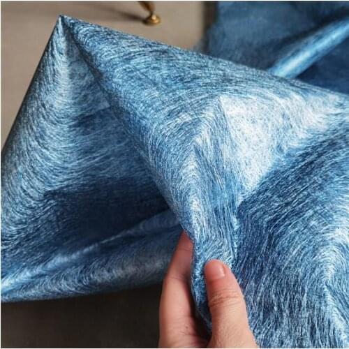 Silkworm Fabric Not Silk No rules Line Blue 100*50cm