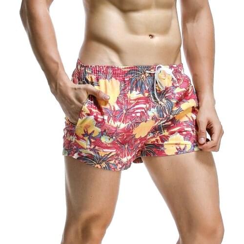 New Breathable Mens Shorts Summer Sport Elastic Waist Mens Board Shorts Leisure Pattern Print Surf Beach Workout Short PF070