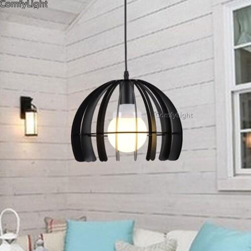Modern fashion simple led pendant lights lamps Nordic hanging room lamp dining room Kitchen Restaurant iron cage Lampshade E27