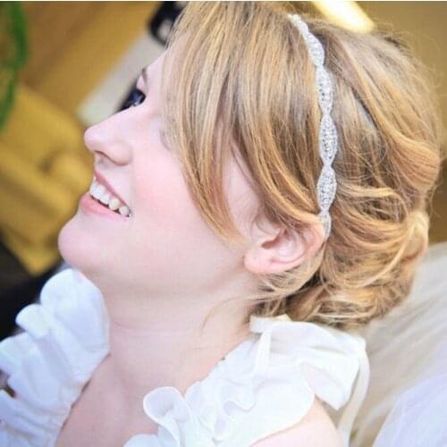 Wedding Headband Crystal Bridal Ribbon Hair Accessories Headpiece Women Decorative Hair Vine Wedding Hair Jewelry hair ornaments