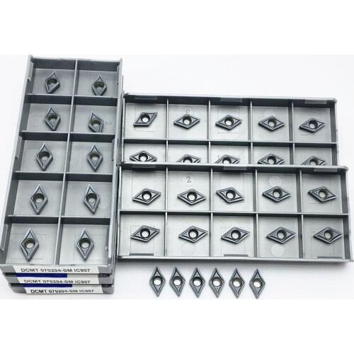 10 pieces of DCMT070204 SM IC907 DCMT070204 SM IC908 blade metal turning tool CNC cutting tool DCMT 070204 turning tool