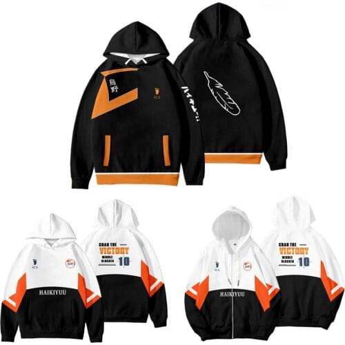 Japan Anime Haikyuu Cosplay Hoodie Women Men Harajuku Sweatshirt Karasuno High School Pullover Hooded Jacket Casual Tracksuit