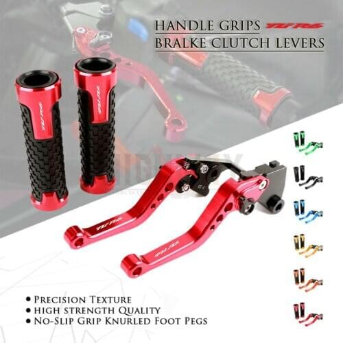 Brake Lever Handlebar Grips Grip CNC Aluminum Short Adjustable Brake Clutch levers For YAMAHA YZF R6 1999-2004 YZF-R1 2002-2003