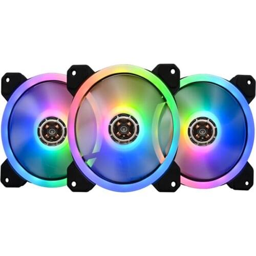 IXUR LED Case Fan 120mm Fans Silent Sleeve Bearing2pin Desktop PC Fan Computer Cooling Cooler CPU Coolers Radiators