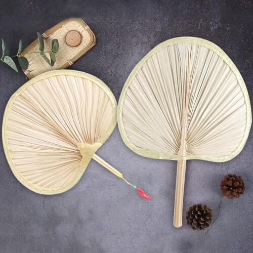 Summer Cooling Fan Pure Natural Handmade DIY Heart Shaped Bamboo Woven Fan Artificial DIY Woven Cooling Fan Home Decoration
