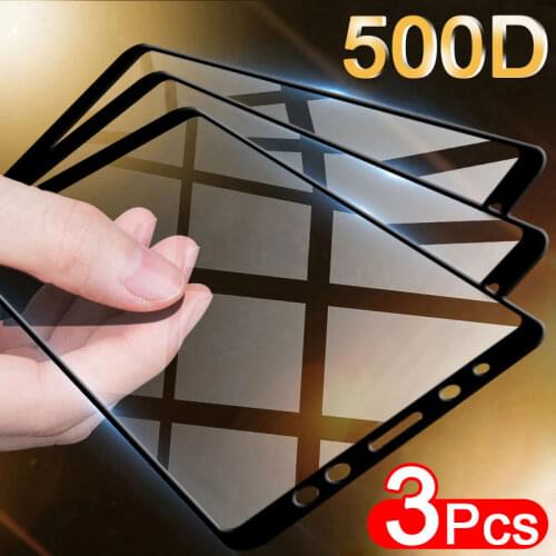 3Pcs Protective Glass on for Samsung Galaxy A7 A750 2018 2017 A8 A5 A6 Plus J4 J6 J7 J8 J5 Tempered Glass Screen Protector Film
