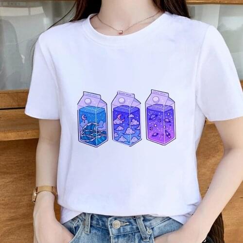 Family Comfy Women T Shirts Space Ocean And Night Sky Printed Tee Shirt Hip Hop Vetement Women Print Crop Tee Tshirt Clothes