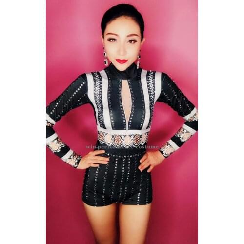 Jazz Dance Sexy Stage Show Outfits Nightclub Bar Singer Gogo Dancer Costume Suit Women Performance Wear10208