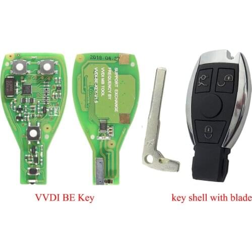 5pcs/lot Xhorse VVDI BE key pro V1.5 PCB 3 button NEC BGA BE 315mhz 434MHZ Can exchange for Mercedes Benz Car Remote Control