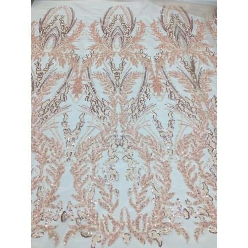 African Lace Fabric with sequins L-2686810 Embroidery French Tullle Lace Fabric Nigerian Fabric for Sewing Dress