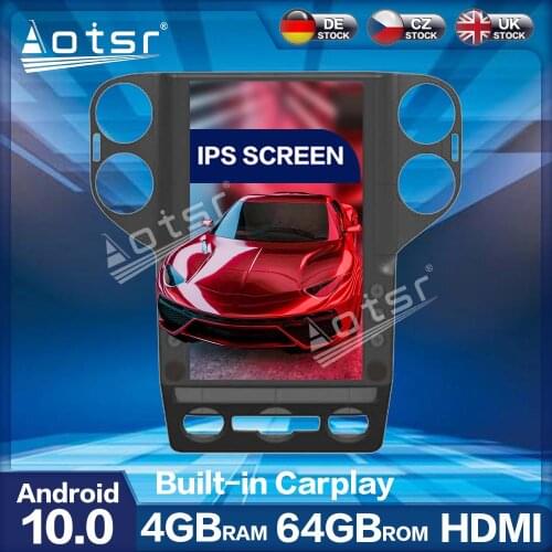 Aotsr 13.6 " Vertical Tesla PX6 Android 9.0 4+64GB Car Radio Player GPS Navigation Multimedia DSP For Volkswagen VW Tiguan 2010