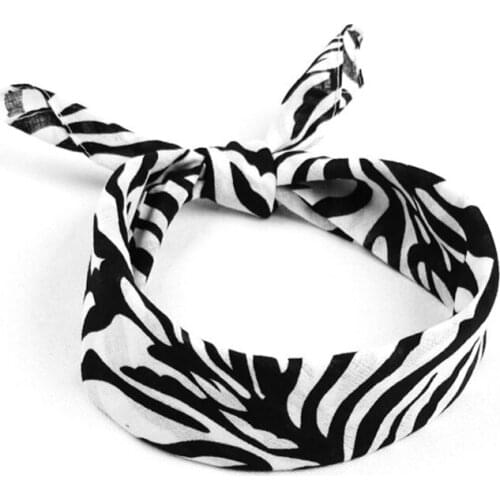 Zebra Stripes Print Bandana Square Scarf Hip Hop Sport Cycling Headbad Wristband