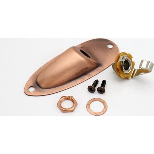 Free Shipping 1 Pcs Boat Style 6.35mm Guitar Pickup Output Input Jack Plug Socket for FD ST SQ Electric Guitar