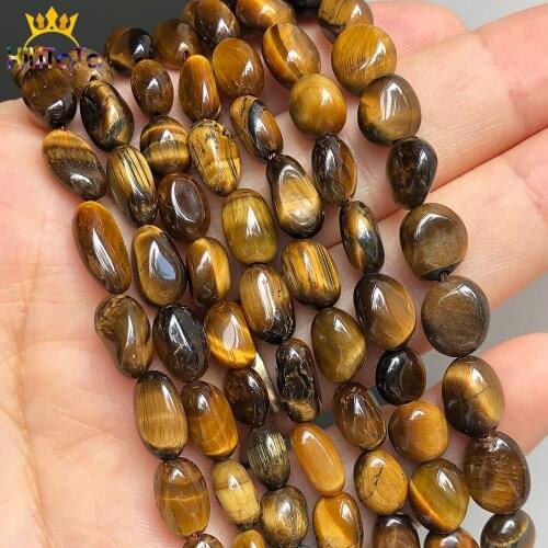 5-8mm Natural Gem Stone Irregular Yellow Tiger Eye Loose Spacer Beads For Jewelry Making DIY Bracelet Accessories 15"Inches
