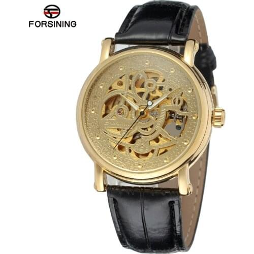 2021 New FORSINING Watch Classic Fashion Hollow Automatic Mechanical Watches Waterproof Leather Male Wristwatch Clock Relogio