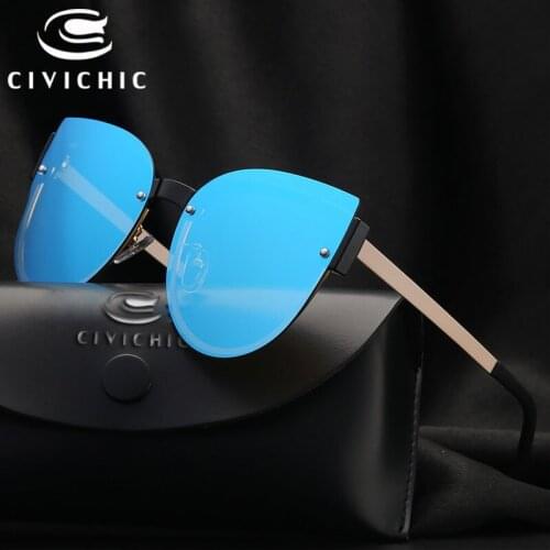 CIVICHIC Trendy Women Polarized Cateye Sunglasses HD Eyewear Rimless Oculos De Sol UV400 Sun Gafas Lunettes De Soleil Femme E250