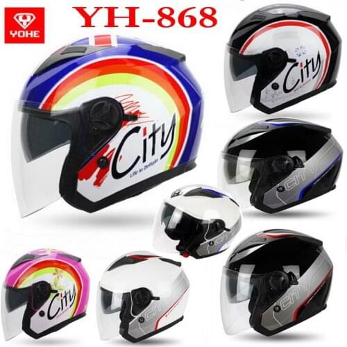 Eternal YOHE half face Motorcycle helmet YH-868 ABS Motorbike helmets Double lens electric bicycle helmet for four seasons
