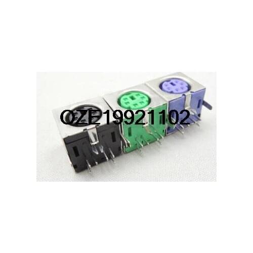 PS/2 6P Mini DIN Plug Female PCB Mouse Keyboard Socket Purple 10PCS