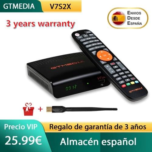 GTMEDIA V7S HD Satellite Receiver with USB WIFI DVB-S2 Receptor Satellite Freesat TV BOX Decoder V7S2X HD Stock in Europe Spain