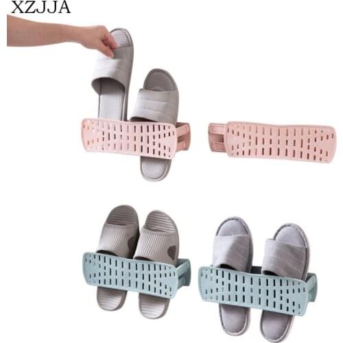 XZJJA Creativity Collapsible Wall-Mounted Shoe Rack Home Simple Paste Shoe Storage Rack Hallway Bathroom Wall Space Shoe Shelf