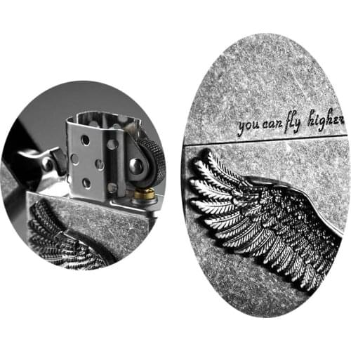 Lighter windproof creative custom wings fly higher and personalized kerosene