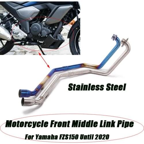 Motorcycle Stainless Steel Front Middle Link Pipe Replace Original Full Tubes System installation For Yamaha FZS150 Until 2020