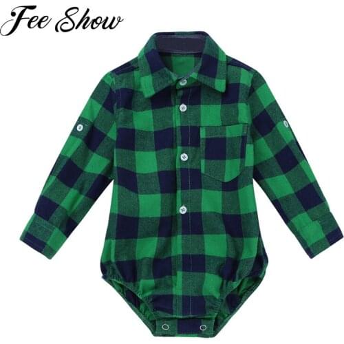 Unisex Autumn Baby Girls Boys Clothes Christmas Plaid Rompers Infant Cotton Long Sleeve Outfits Jumpers Newborn Gentleman Wear