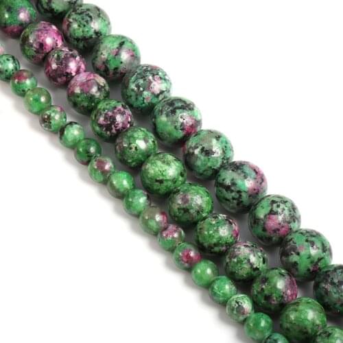 Natural Epidote Zoisite Stone Beads Round Loose Beads For Jewelry Making DIY Bracelet Necklace 15'' Strand 6/8/10/12mm Wholesale