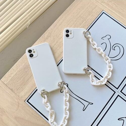 Luxury Bracelet Phone Cases For Samsung Galaxy A21 A31 A41 A51 A71 5G A11 A90 A12 A32 A42 A72 White Chain Silicon Back Cover