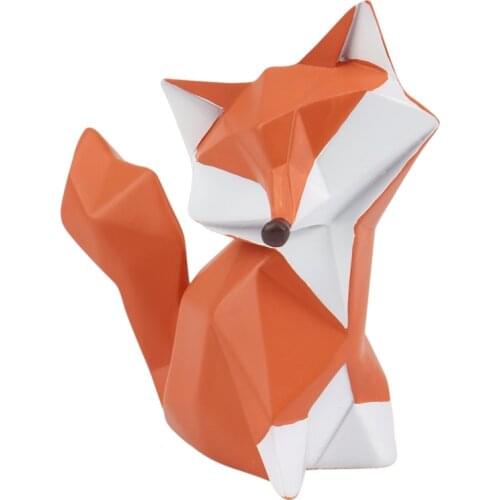 Modern Fox Statue Geometric Animal Decoration Living Room TV Cabinet Porch Desktop Home Decoration