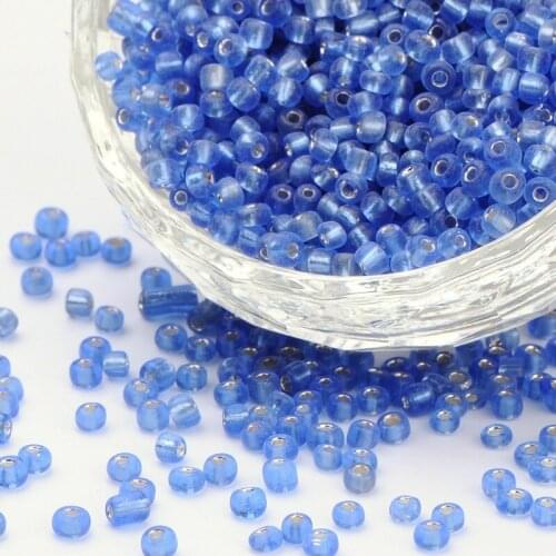 6/0 4mm Silver Color Lined Round Hole Multi-color Glass Seed Beads for Bracelet Earrings for DIY Jewelry Making about 496pcs/50g