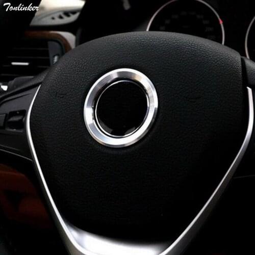 Tonlinker 1 PCS DIY Aluminum Three Color Steering Wheel LOGO Bright Circle Cover Case Stickers For Bmw 3 5 Series X1 3 4 5 6