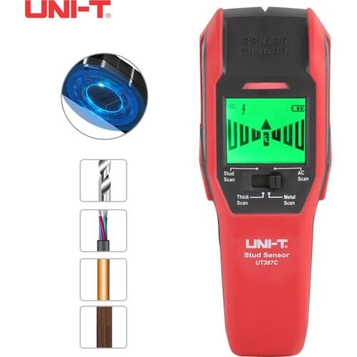 UNI-T UT387C Metal Detector Finds Metal Dowels AC Voltage Live Wire Detection Wall Scanner Electric Box Finder Wall Detector
