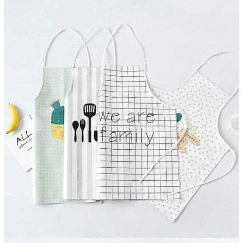 Waterproof and oilproof PU leather apron home kitchen adult Korean fashion cute creative waist Nordic Japanese style apron