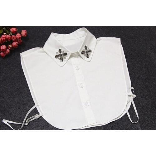 Collar shirt fake Simple wild cotton collar decorative pointed Fashion Womens Detachable Fake Lapel Shirt Tie Collar Necklace