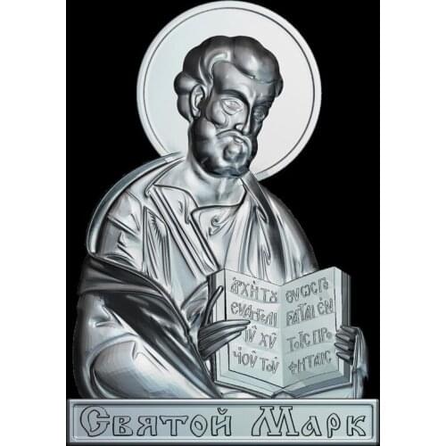 High quality New 3D model for cnc Icon of St. Mark 3D carved figure sculpture machine in STL file Religion