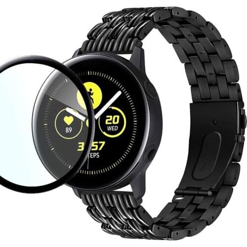 For Samsung Galaxy Watch Active 2 40mm 44mm band with Full Coverage Screen Protector Protective Soft Film for Active2 band strap
