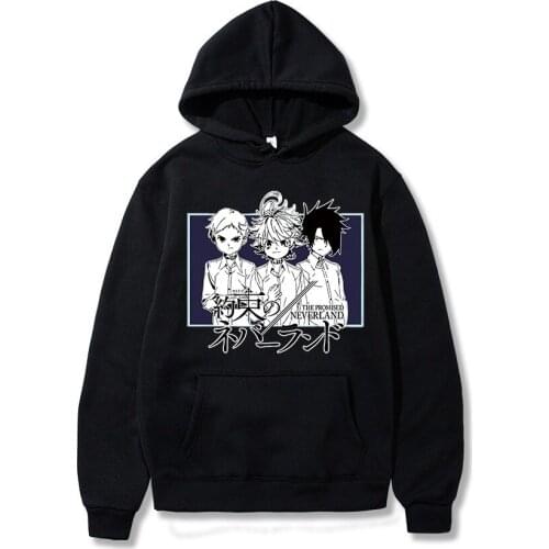 Anime The Promised Neverland Hoodies Sweatshirt Women Harajuku Hoodie Streetwear Pullover Emma Norman Ray Graphic Hooded Clothes
