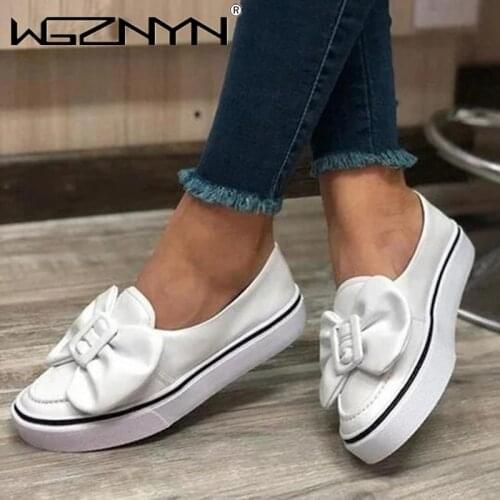 2020 Flats Women Flock Bowknot Loafers Ladies Slip on Walking Shoes Woman Sneakers Casual Female New Fashion Zapatos De Mujer
