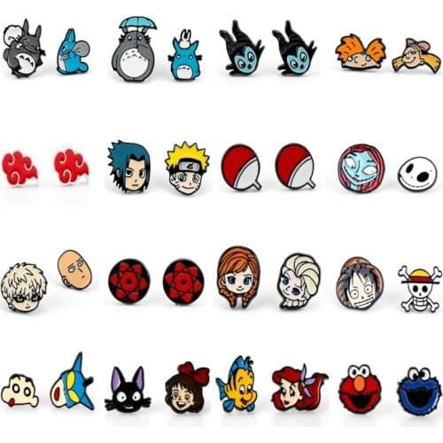 Anime Totoro Ear Studs Anime Logo Enamel Earring Female Stud Earring for Women Girls Earrings Jewelry