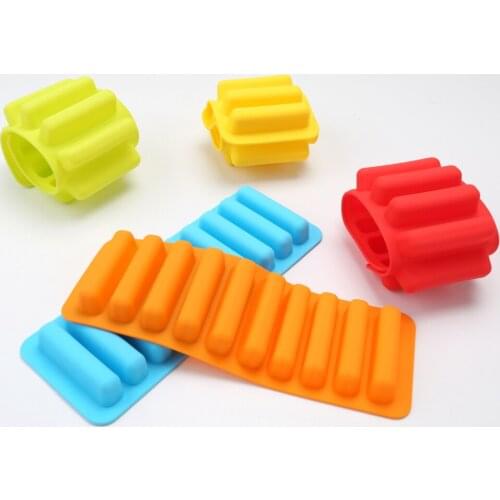 1PC 10 Grips Ice Lattice Ice Cream Tube Food Grade Silicone Cake Mold Western Biscuits Baking Moulds. LB 364